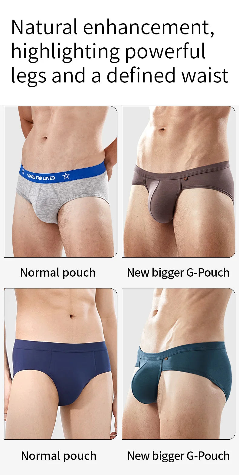 52025 Men's Large Pouch Modal Briefs – Premium Modal and Innovative 3D Support Pouch for Natural Fit and Second-Skin Comfort