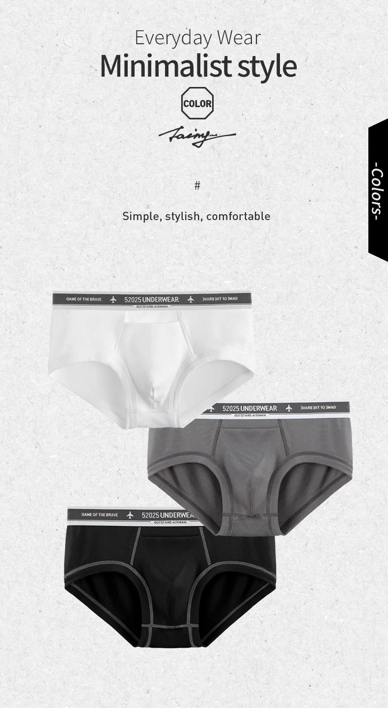 52025 Premium Men's Briefs – Cotton Modal Blend for Soft, Breathable Comfort. Breathable Briefs with Horizontal Fly and Fine Rib