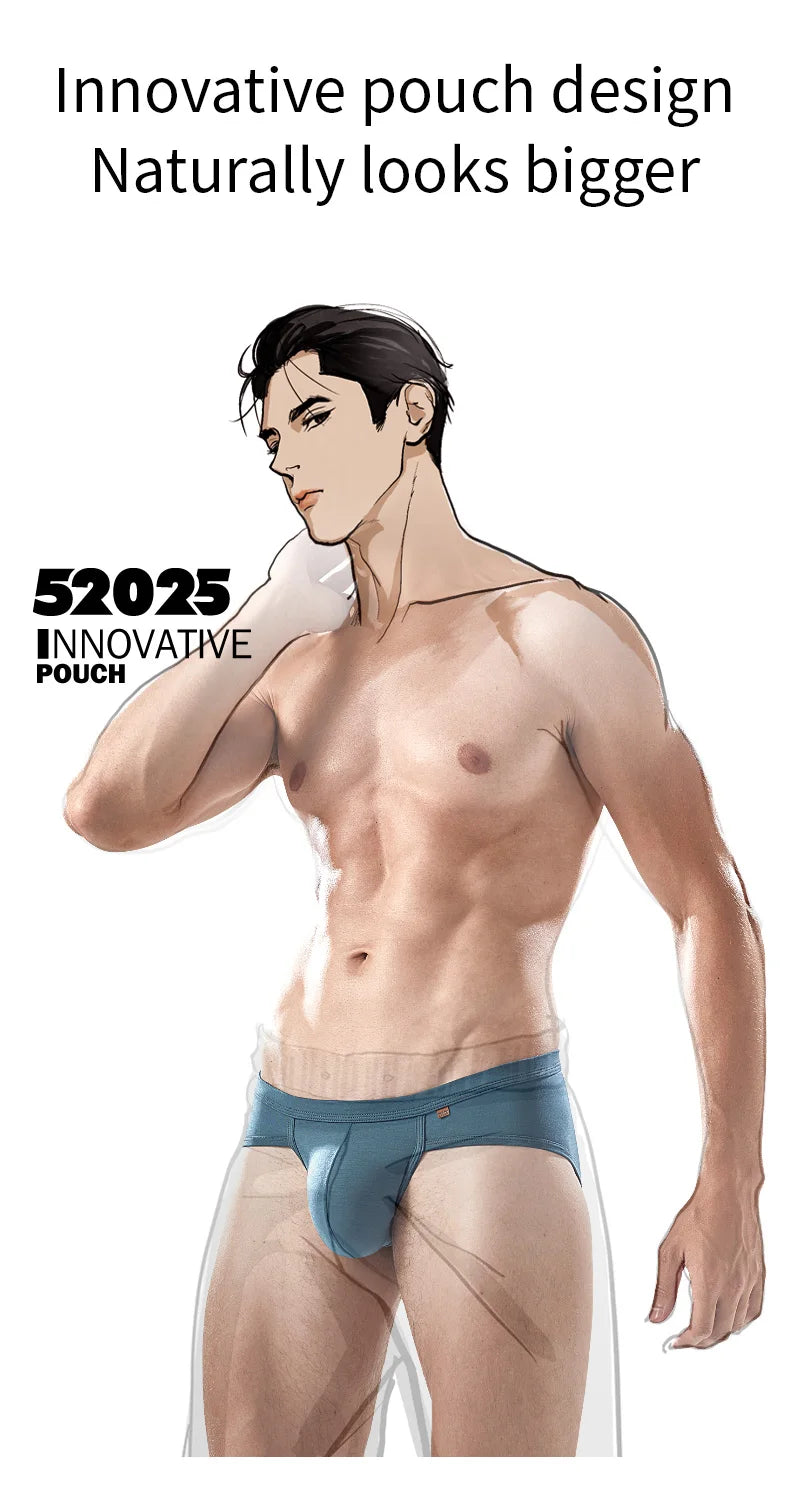 52025 Men's Large Pouch Modal Briefs – Premium Modal and Innovative 3D Support Pouch for Natural Fit and Second-Skin Comfort