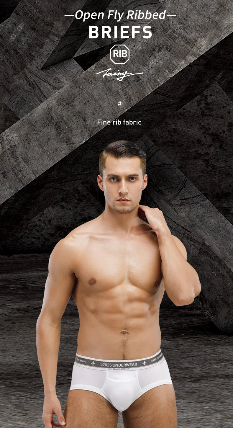 52025 Premium Men's Briefs – Cotton Modal Blend for Soft, Breathable Comfort. Breathable Briefs with Horizontal Fly and Fine Rib