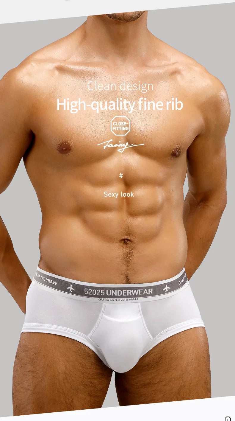 52025 Premium Men's Briefs – Cotton Modal Blend for Soft, Breathable Comfort. Breathable Briefs with Horizontal Fly and Fine Rib
