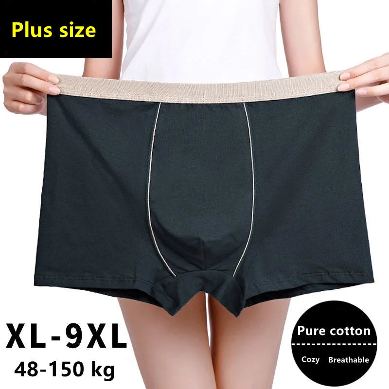 4pcs/lot 8xl 9xl  Big Size Boxer Men Underpants Cotton Seamless Men's Panties Solid Shorts Mens Sale Boxers Underwear For Man