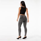 Shascullfites Melody High Waist Jeans For Women Slim Stretch Denim Jeans Bodycon Push Up Butt Liftins Gray Skinny Jeans