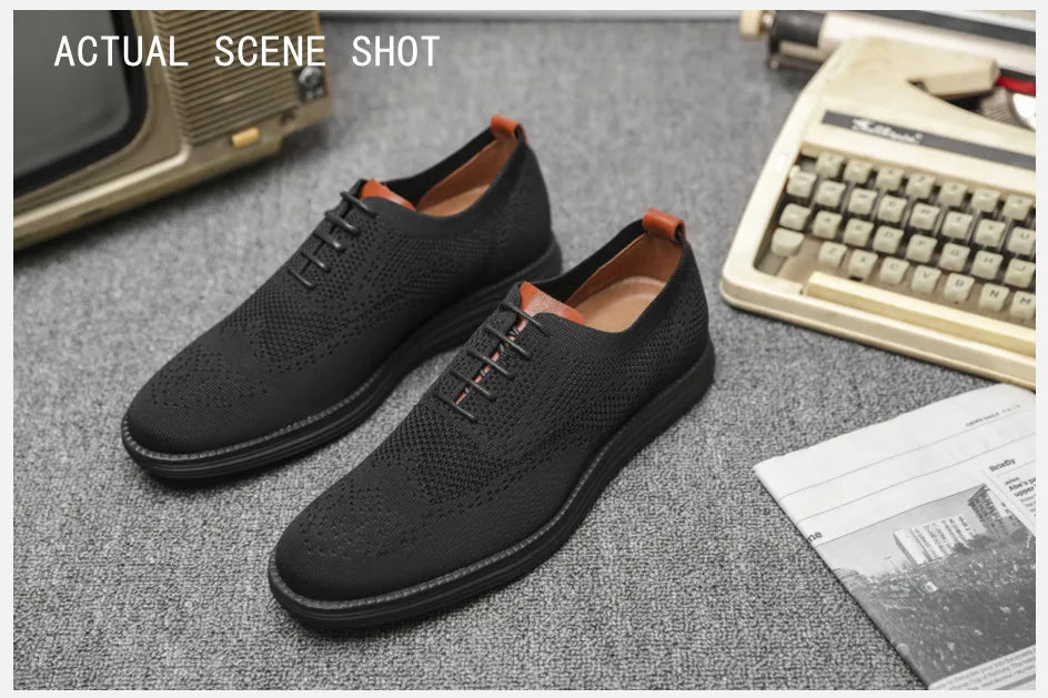 BHKH Male Sneakers Summer Knitted Mesh Casual Shoes Lightweight Casual Shoes Breathable Walking Footwear Shoes For Men