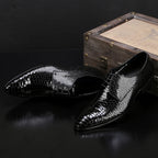 Autumn Male Trend Tip Serpentine Cowhide Formal wear Luxury Leather shoes Man Frenulum Ventilation Popular Men's wedding shoes