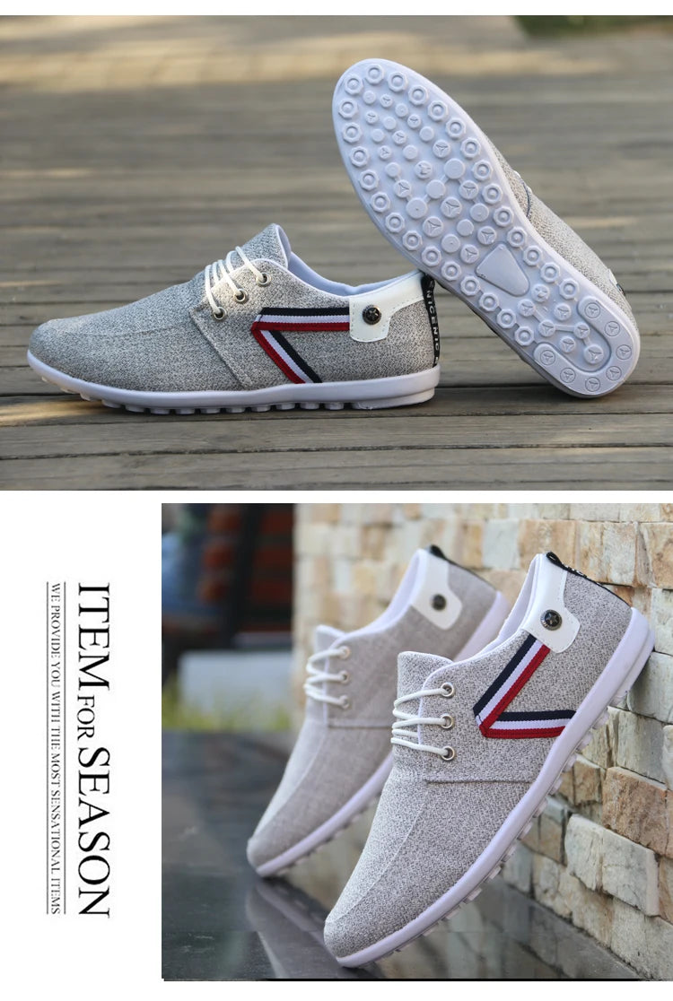 Men's Casual Shoes Casual Shoes Italian Breathable Canvas Shoes Men's Driving Shoes 2021 New Flat Shoes Zapatos De Hombre