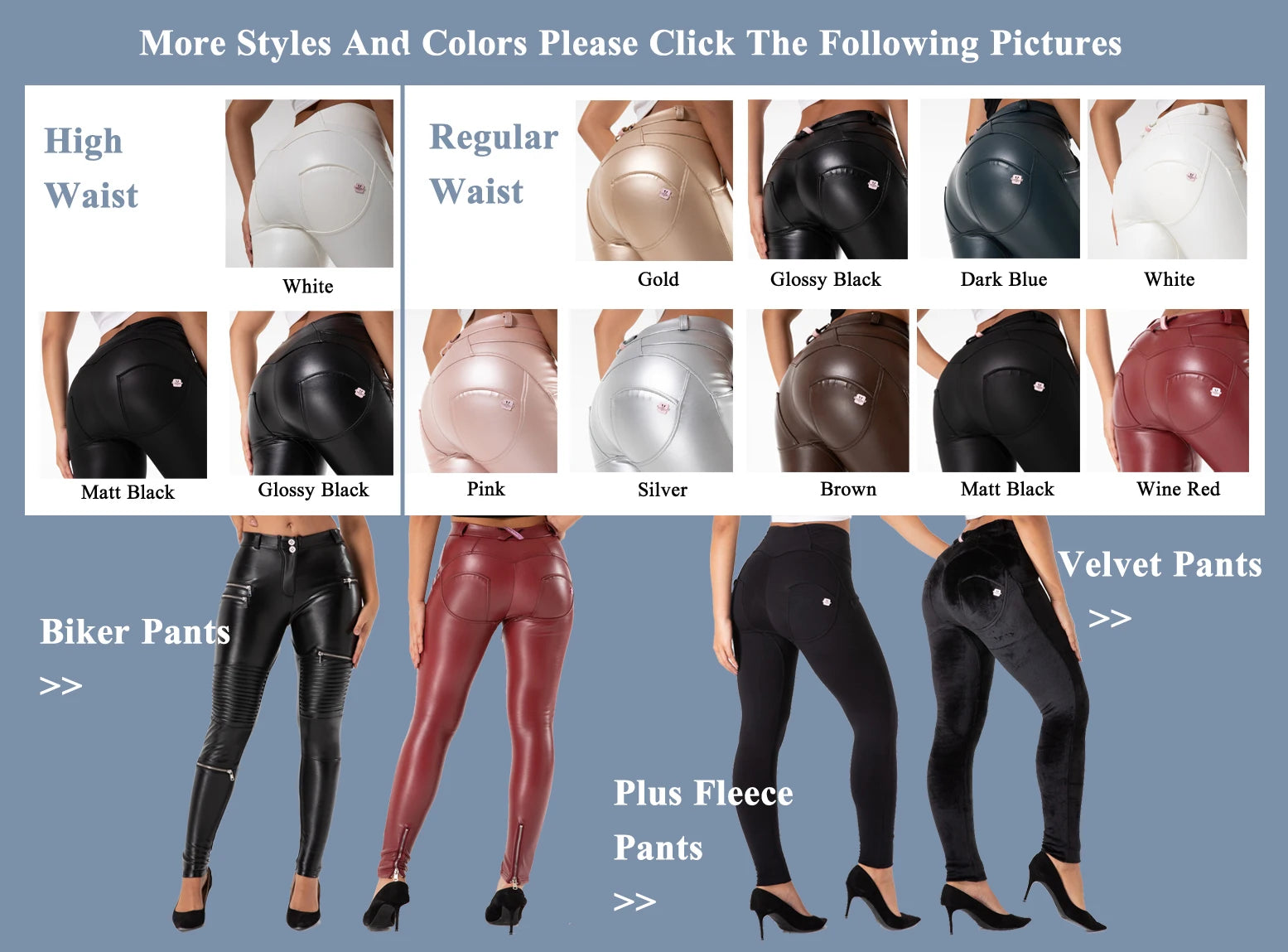 Shascullfites Blue Faux Leather Leggings Butt Lift Stretch Spandex Latex Push up Gym Shaping Leggings