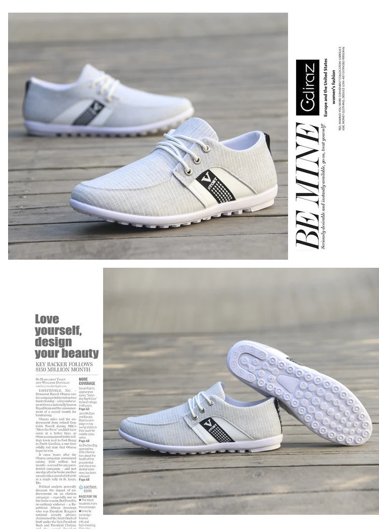 Men's Casual Shoes Casual Shoes Italian Breathable Canvas Shoes Men's Driving Shoes 2021 New Flat Shoes Zapatos De Hombre