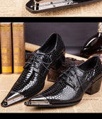 Autumn Male Trend Tip Serpentine Cowhide Formal wear Luxury Leather shoes Man Frenulum Ventilation Popular Men's wedding shoes