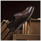 BHKH Male Sneakers Autumn/Winter traf Leather Men Casual Shoes Business Work Office Lace-up Dress shoes For Men Size47