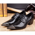 Autumn Male Trend Tip Serpentine Cowhide Formal wear Luxury Leather shoes Man Frenulum Ventilation Popular Men's wedding shoes