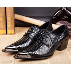 Autumn Male Trend Tip Serpentine Cowhide Formal wear Luxury Leather shoes Man Frenulum Ventilation Popular Men's wedding shoes