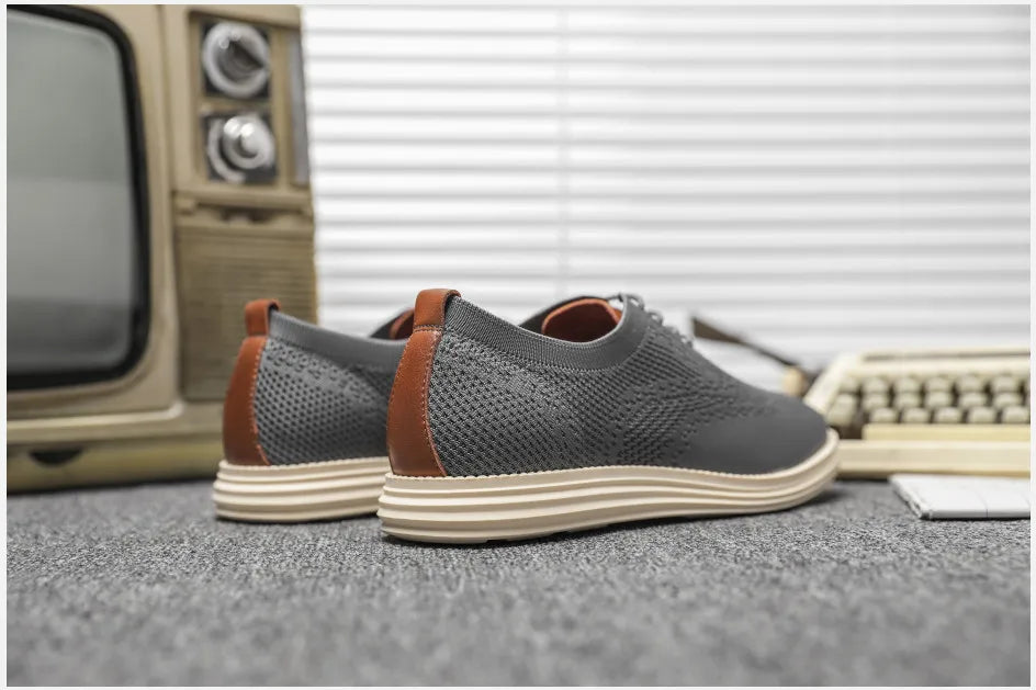 BHKH Male Sneakers Summer Knitted Mesh Casual Shoes Lightweight Casual Shoes Breathable Walking Footwear Shoes For Men