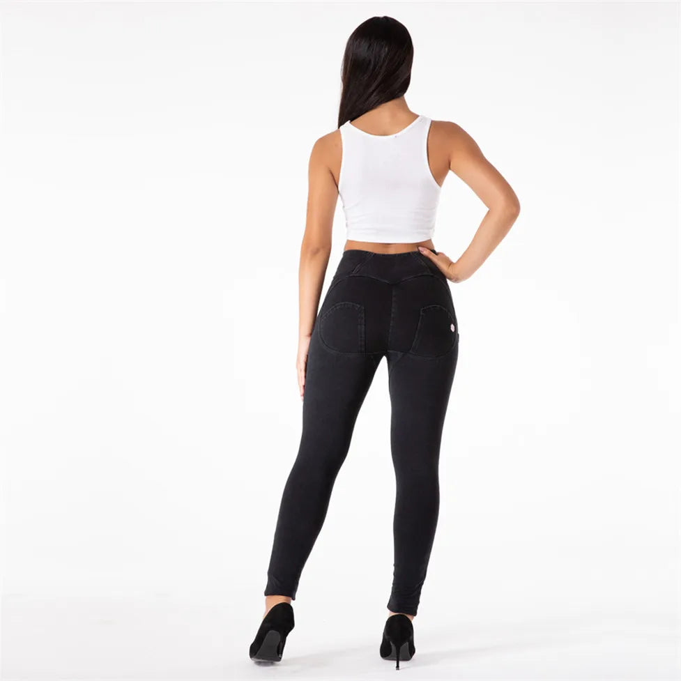Shascullfites Melody High Waist Jeans For Women Slim Stretch Denim Jeans Bodycon Push Up Butt Liftins Gray Skinny Jeans