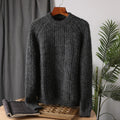Wool Men Pullover Autumn Winter Thickening Warm Knitting Sweater Round Neck Raglan Sleeve Solid Long-Sleeve Casual Woolen Tops