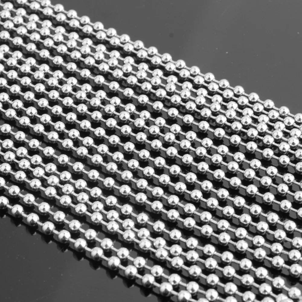 Wholesale 10/20/50/100pcs/Lot 1.5/2/2.4/3/3.2mm Silver Color Stainless Steel Bead Ball Chain Necklace DIY Jewelry Findings