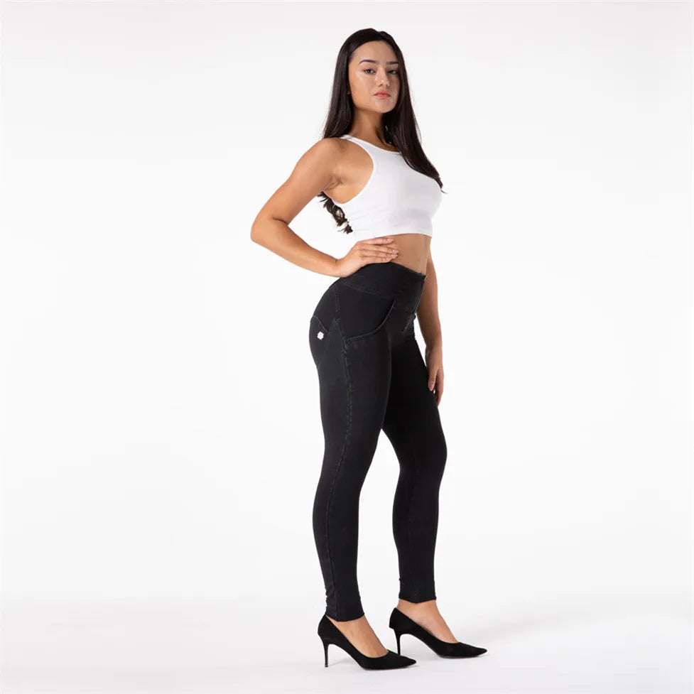Shascullfites Melody High Waist Jeans For Women Slim Stretch Denim Jeans Bodycon Push Up Butt Liftins Gray Skinny Jeans