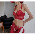 CINOON Top Classic Bandage Bra Set Lingerie Push Up Brassiere Lace Underwear Set Sexy Transparent Panties For Women underwear