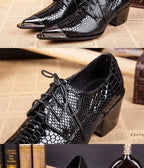 Autumn Male Trend Tip Serpentine Cowhide Formal wear Luxury Leather shoes Man Frenulum Ventilation Popular Men's wedding shoes