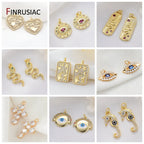14K Gold Plated Brass Flower Tassel Pendant For Earrings Accessories,Flower Charms Pendant For DIY Jewelry Making Supplies