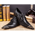 Autumn Male Trend Tip Serpentine Cowhide Formal wear Luxury Leather shoes Man Frenulum Ventilation Popular Men's wedding shoes