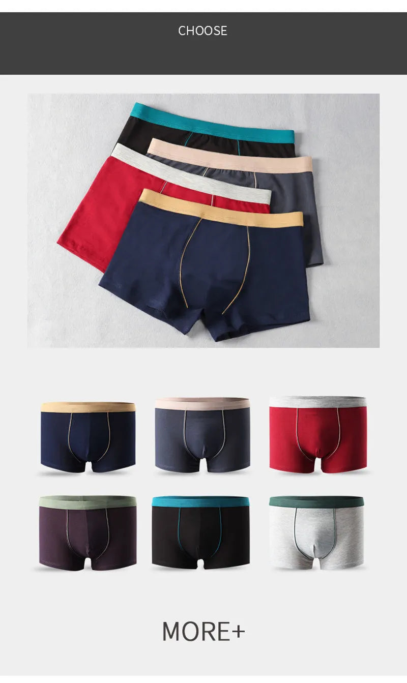 4pcs/lot 8xl 9xl  Big Size Boxer Men Underpants Cotton Seamless Men's Panties Solid Shorts Mens Sale Boxers Underwear For Man