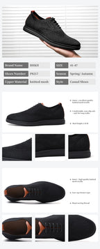 BHKH Male Sneakers Summer Knitted Mesh Casual Shoes Lightweight Casual Shoes Breathable Walking Footwear Shoes For Men