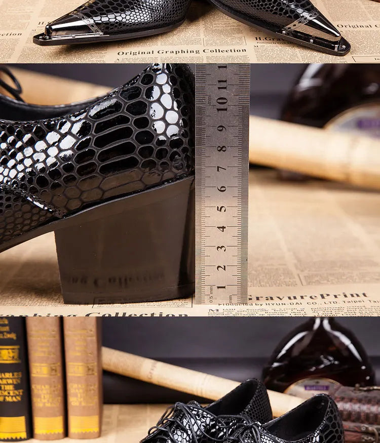 Autumn Male Trend Tip Serpentine Cowhide Formal wear Luxury Leather shoes Man Frenulum Ventilation Popular Men's wedding shoes