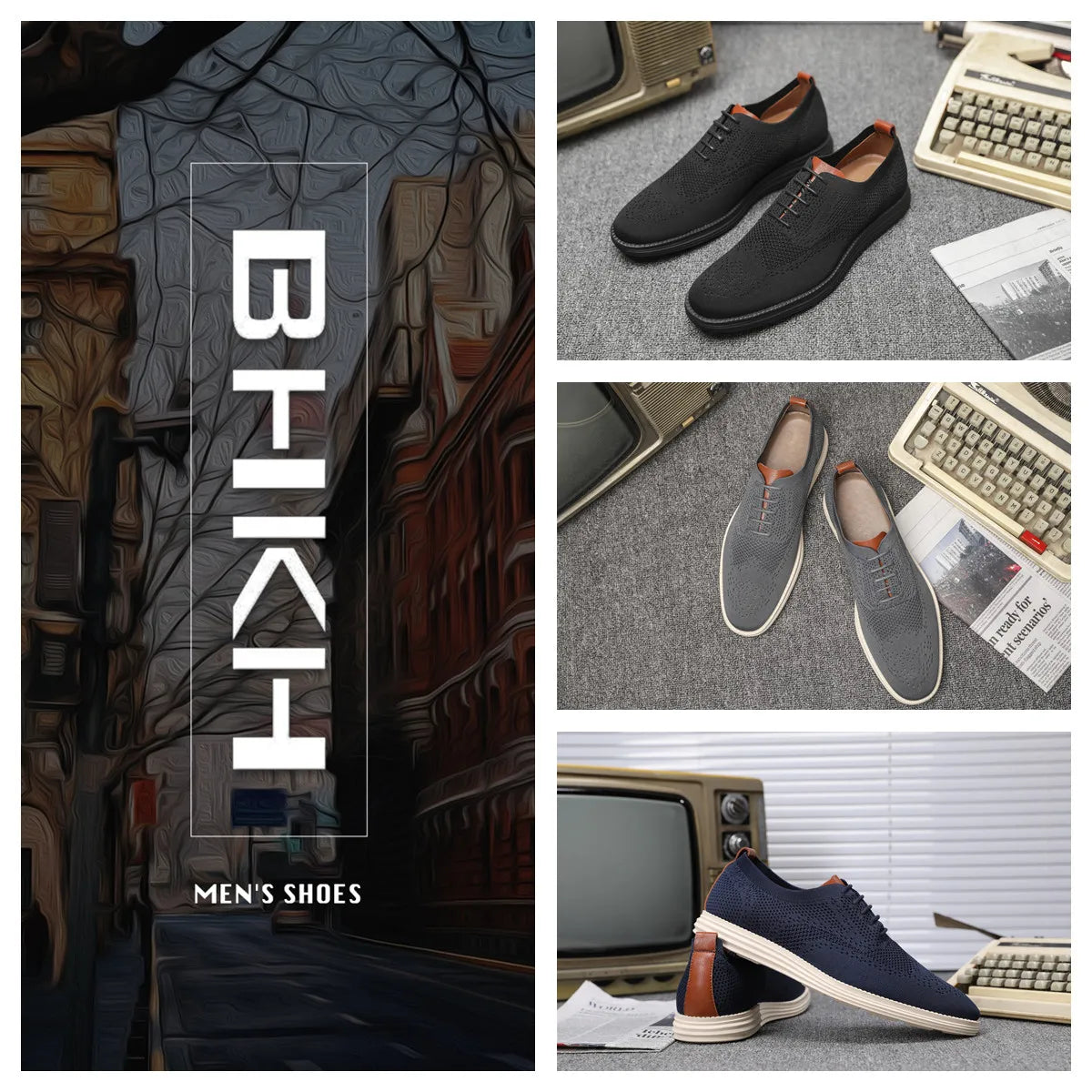 BHKH Male Sneakers Summer Knitted Mesh Casual Shoes Lightweight Casual Shoes Breathable Walking Footwear Shoes For Men