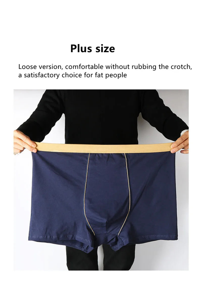 4pcs/lot 8xl 9xl  Big Size Boxer Men Underpants Cotton Seamless Men's Panties Solid Shorts Mens Sale Boxers Underwear For Man