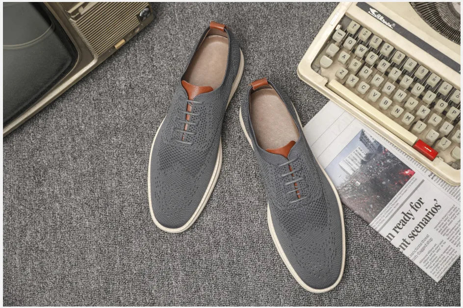 BHKH Male Sneakers Summer Knitted Mesh Casual Shoes Lightweight Casual Shoes Breathable Walking Footwear Shoes For Men