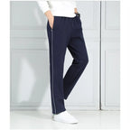 2024 Spring Summer Men's Casual Sweatpants Men Basic Trousers Tracksuit Side Stripe Slim Breathable Sportswear Track Pants