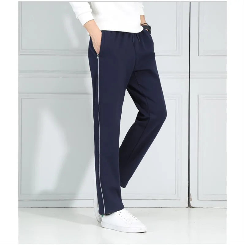 2024 Spring Summer Men's Casual Sweatpants Men Basic Trousers Tracksuit Side Stripe Slim Breathable Sportswear Track Pants