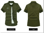 Military Shirt Men Tactics Short sleeve Summer Tops Solid color High quality 100% Cotton Pocket 5XL Plus size Man Clothes