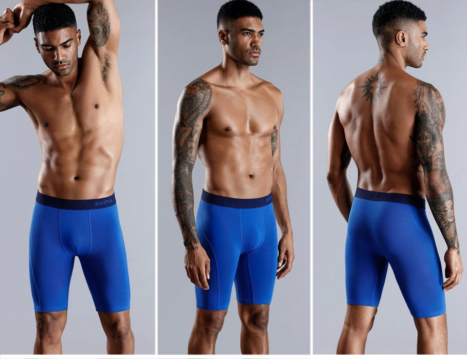 Brand 5 pcs Lot Long Boxer Men Underwear Cotton Underware Long Leg Underpants Panties For Men Set Sexy Shorts homme Pack Luxury