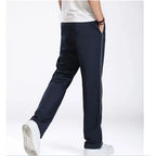 2024 Spring Summer Men's Casual Sweatpants Men Basic Trousers Tracksuit Side Stripe Slim Breathable Sportswear Track Pants