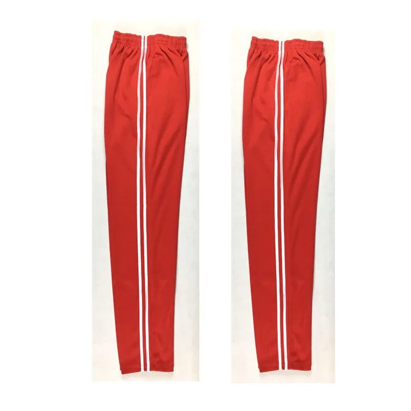 2024 Spring Summer Men's Casual Sweatpants Men Basic Trousers Tracksuit Side Stripe Slim Breathable Sportswear Track Pants