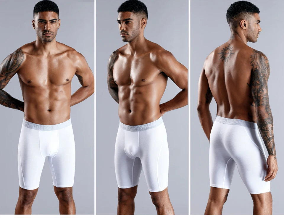 Brand 5 pcs Lot Long Boxer Men Underwear Cotton Underware Long Leg Underpants Panties For Men Set Sexy Shorts homme Pack Luxury