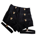 Sexy Ladies Hot Shorts Cotton High Waist Punk Style Rock Bandage Hollow Out Dance Show Party Club Skinny Short Fashion