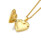 Trendy Stainless Steel Heart Locket Necklace for Women Girls, Can Be Opened Reliquary Pendant,with Family BFF Collar Jewelry
