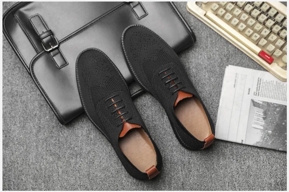 BHKH Male Sneakers Summer Knitted Mesh Casual Shoes Lightweight Casual Shoes Breathable Walking Footwear Shoes For Men