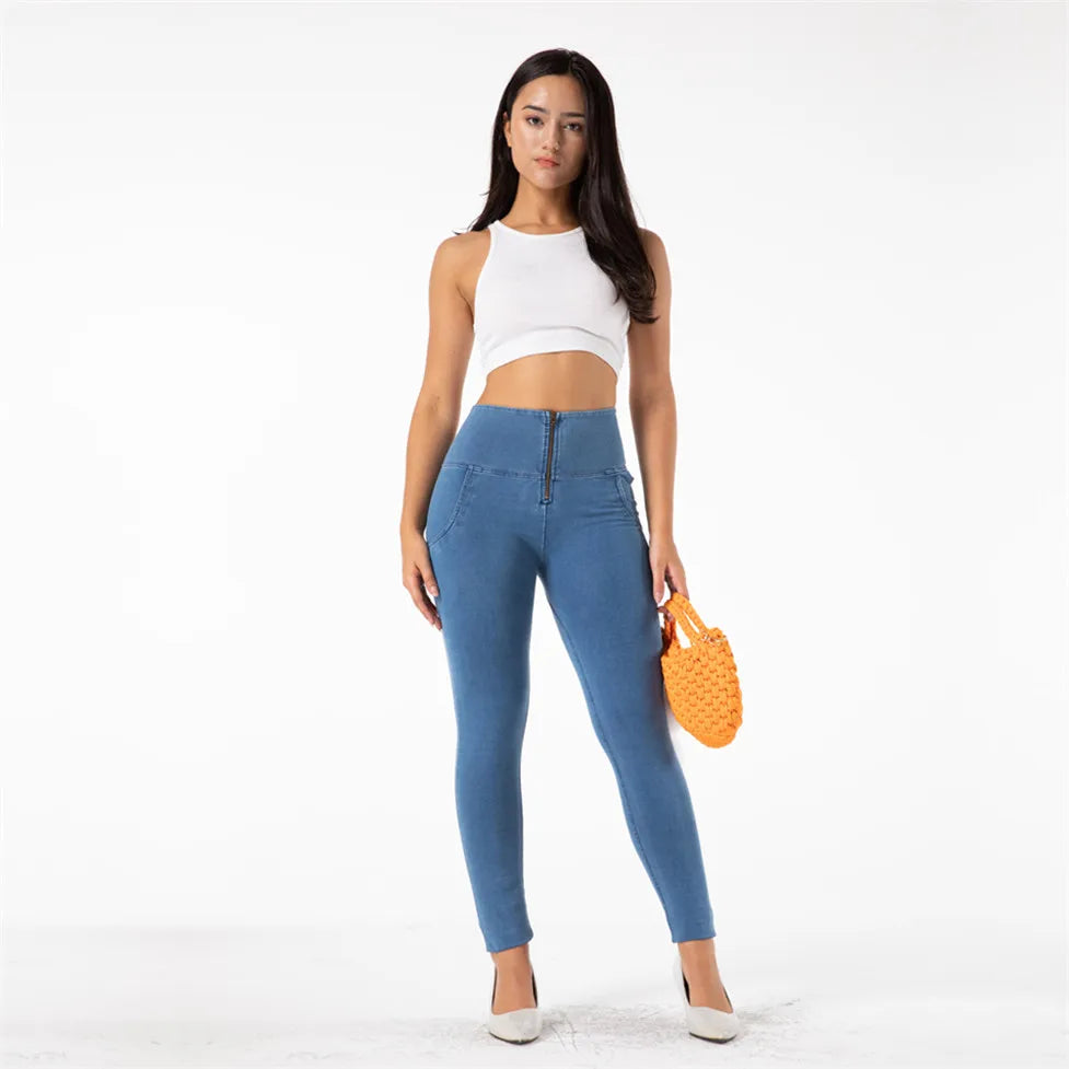 Shascullfites Melody High Waist Jeans For Women Slim Stretch Denim Jeans Bodycon Push Up Butt Liftins Gray Skinny Jeans