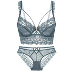 CINOON Top Classic Bandage Bra Set Lingerie Push Up Brassiere Lace Underwear Set Sexy Transparent Panties For Women underwear