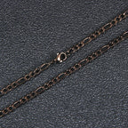 Fashion New Figaro Chain Necklace For Men Punk Silver Color Stainless Steel Long Necklace Men Hip Hop Jewelry Gift