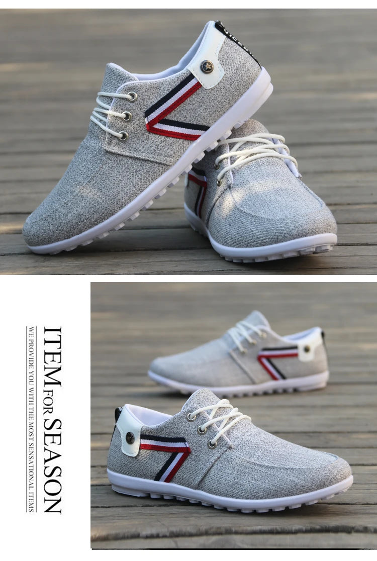 Men's Casual Shoes Casual Shoes Italian Breathable Canvas Shoes Men's Driving Shoes 2021 New Flat Shoes Zapatos De Hombre