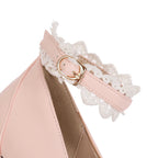 Summer 2025 Ladies Heels Platform Cute Bow Lace Princess Mary Jane Lolita Shoes Party High Heel Buckle Women Pumps Girls Sweet 8
