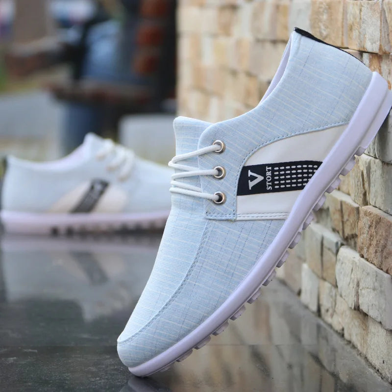 Men's Casual Shoes Casual Shoes Italian Breathable Canvas Shoes Men's Driving Shoes 2021 New Flat Shoes Zapatos De Hombre