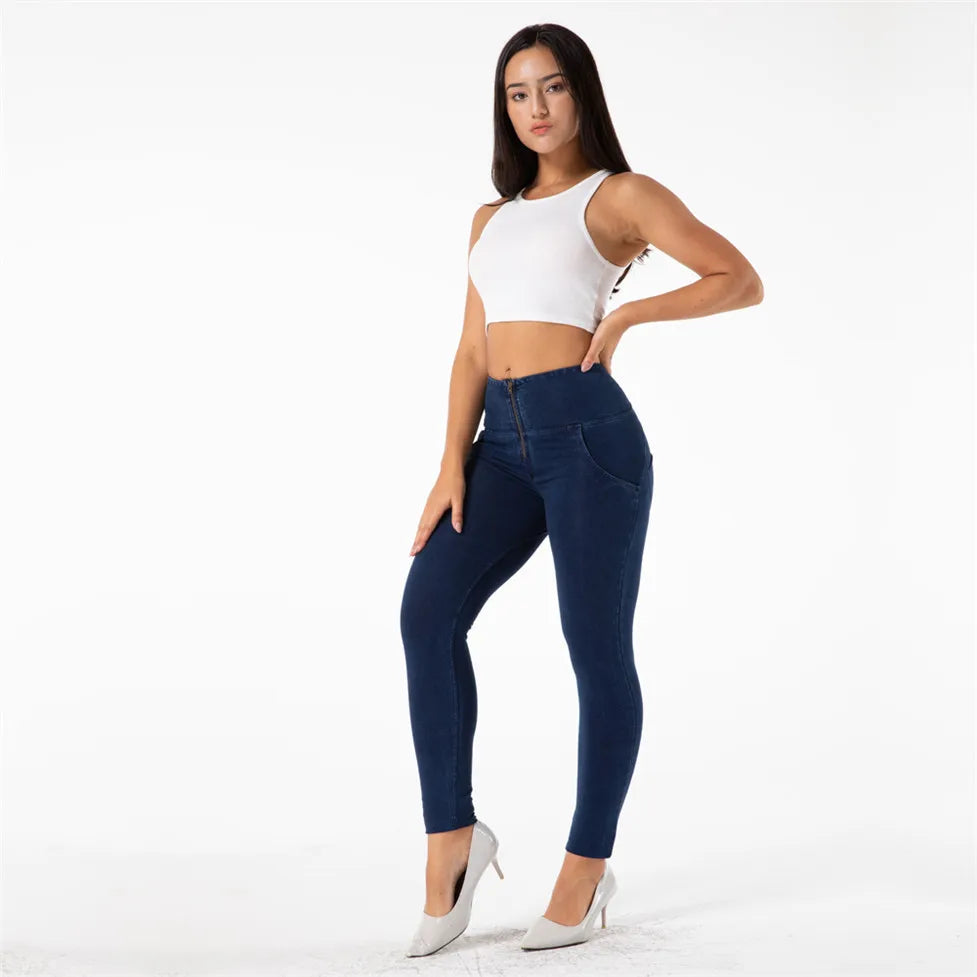 Shascullfites Melody High Waist Jeans For Women Slim Stretch Denim Jeans Bodycon Push Up Butt Liftins Gray Skinny Jeans