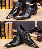 Autumn Male Trend Tip Serpentine Cowhide Formal wear Luxury Leather shoes Man Frenulum Ventilation Popular Men's wedding shoes