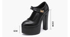 15cm Small Size 32-43 Extremem Block High Heels Shoes 2026 Fall Shallow Thick Chunky Platform Shoes Women Pumps Sexy Model Party